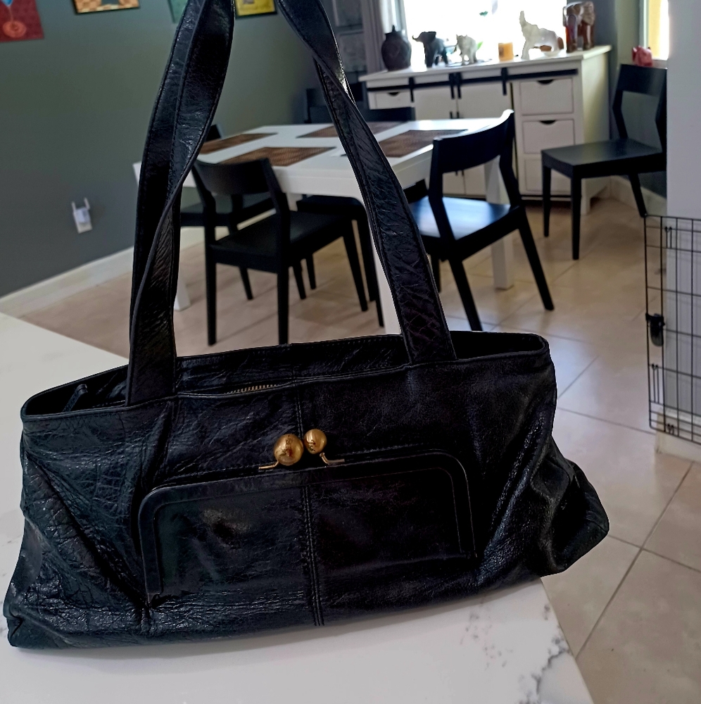 BLACK LEATHER HOBO INTERNATIONAL - Picture 10 of 14